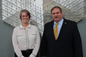 Jean Nappi, PharmD, FCCP, BCPS, Professor, Clinical Pharmacy and Outcome Sciences Professor, Medical University of South Carolina with Dean Steven M. Swanson