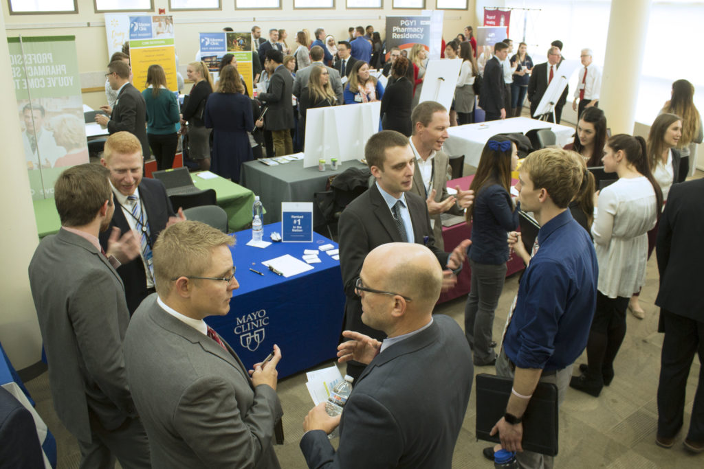The 2018 Pharmacy Career Fair introduced current PharmD students to practitioners and potential employers from around Wisconsin and the Midwest.