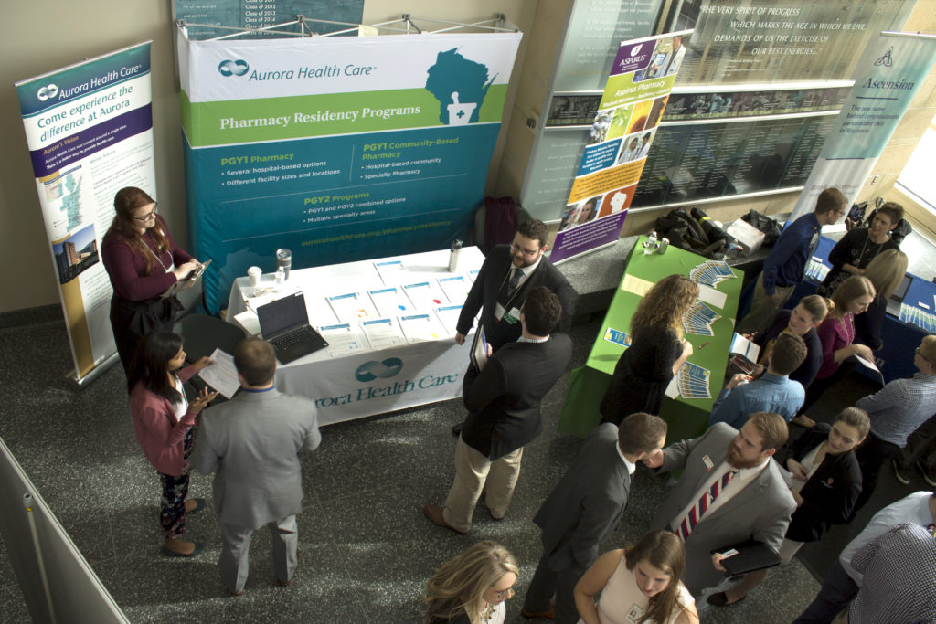 The 2018 Pharmacy Career Fair introduced current PharmD students to practitioners and potential employers from around Wisconsin and the Midwest.