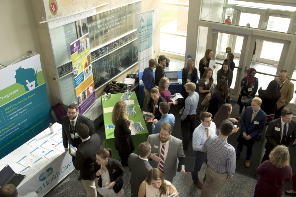 The 2018 Pharmacy Career Fair introduced current PharmD students to practitioners and potential employers from around Wisconsin and the Midwest.