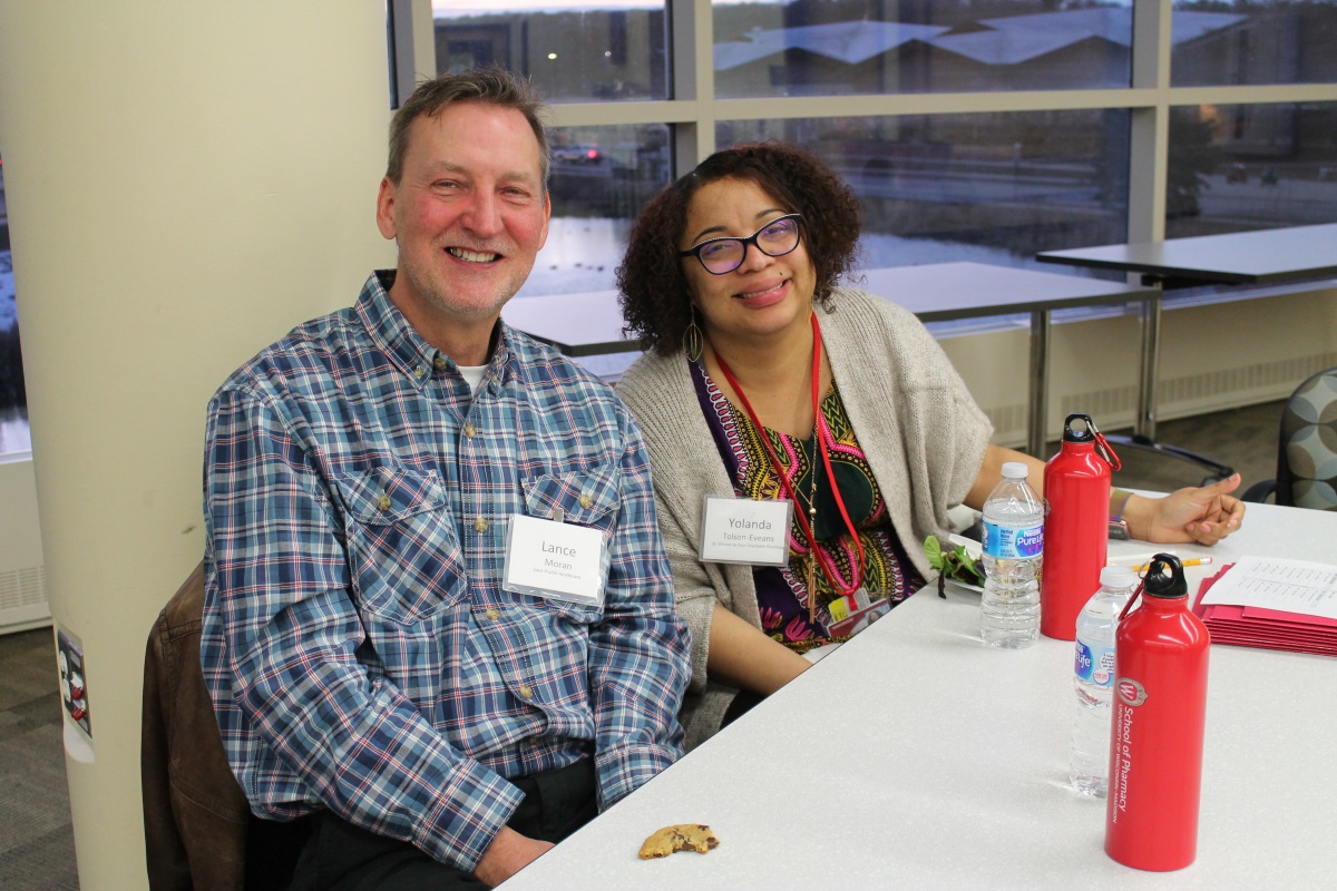 2020-Annual-Clinical-Instructors-Mtg-57 Lance Moran and Yolanda Tolson smiling together during the 2020 Annual Clinical Instructors Meeting