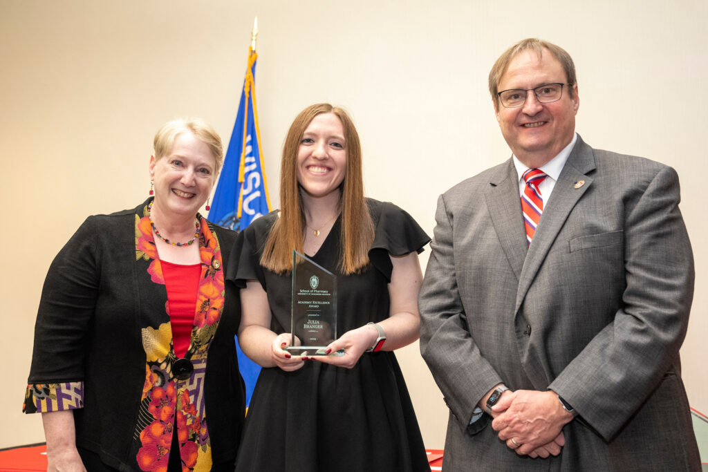 Jill Branger poses with Dean Steve Swanson and Karen Kopacek.