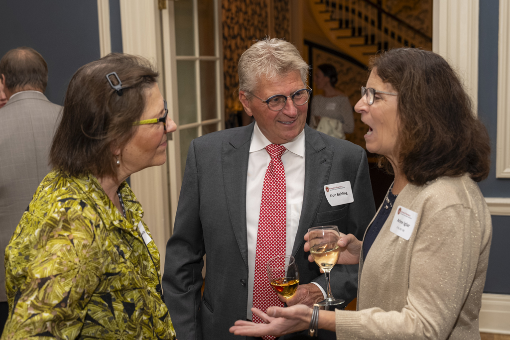 Don Behling, Arlene Iglar, and Ruth Bruskewitz chat
