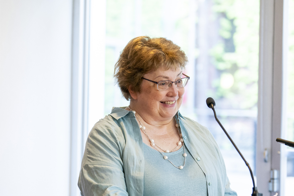 PharmD Graduation Awards Breakfast at the Pyle Center May 10, 2024. Mary Mably speaks at the podium