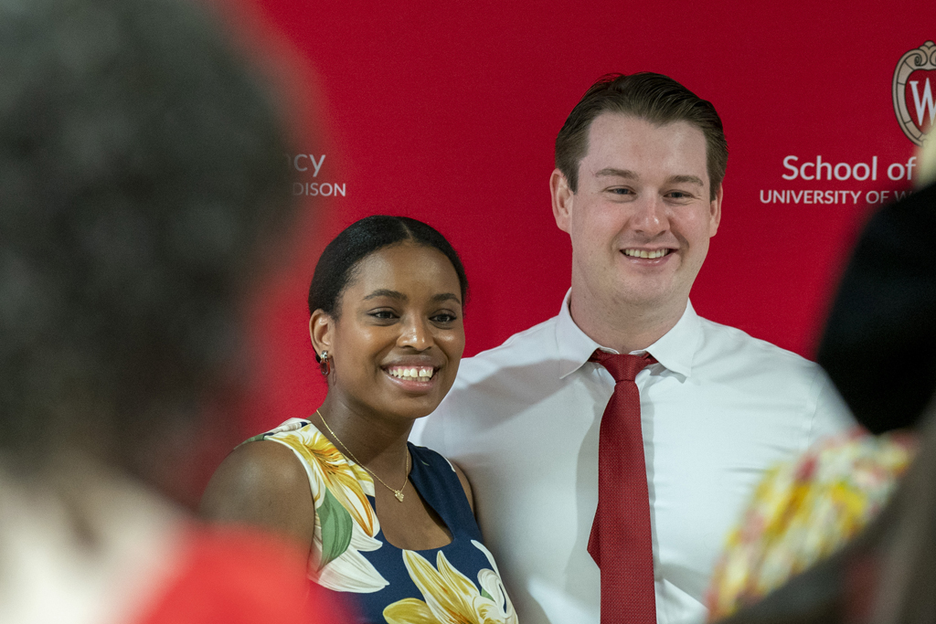 PharmD Graduation Awards Breakfast at the Pyle Center May 10, 2024. Maria Hill and a peer