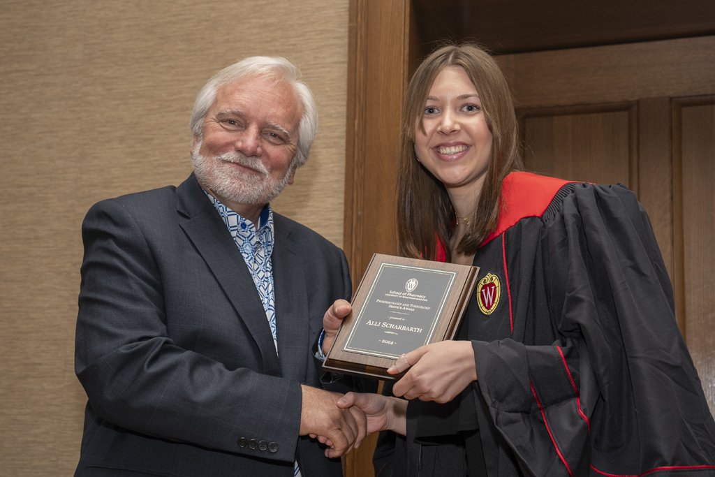 PharmTox Brunch at Carson Gulley May 11, 2024. (Photo © Andy Manis) Alli Scharbarth receives an award