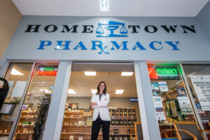 Abbi Linde by the Hometown Pharmacy entrance.