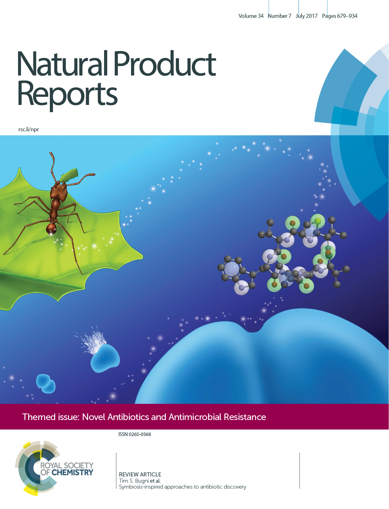 Bugni-c7np90030a-Final-Journal-Cover-150dpi-01 Natural Product Reports journal Volume 34 number 7 cover