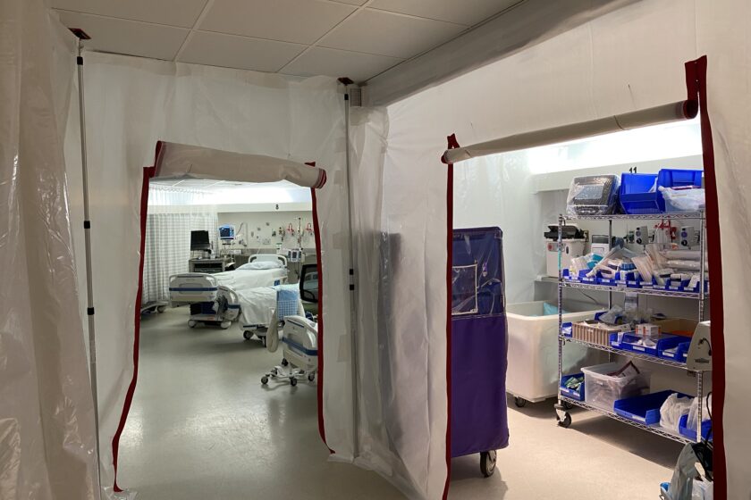 COVID Expansion ICU Aurora West Allis Medical Center's expanded ICU to handle COVID-19 patients.