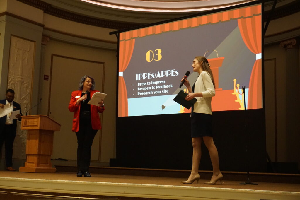 DSC00109 Student and faculty presenting on IPPEs and APPEs