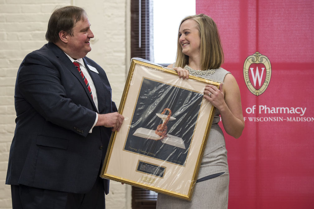 Graduation Awards Celebration_May 2018_PLN3400_1 Steve Swanson with Amanda Kvam and her award