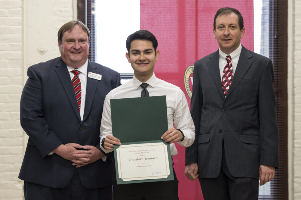 Graduation Awards Celebration_May 2018_PLN3510 Steve Swanson, Theodore Jennaro with his award, and Eric Buxton