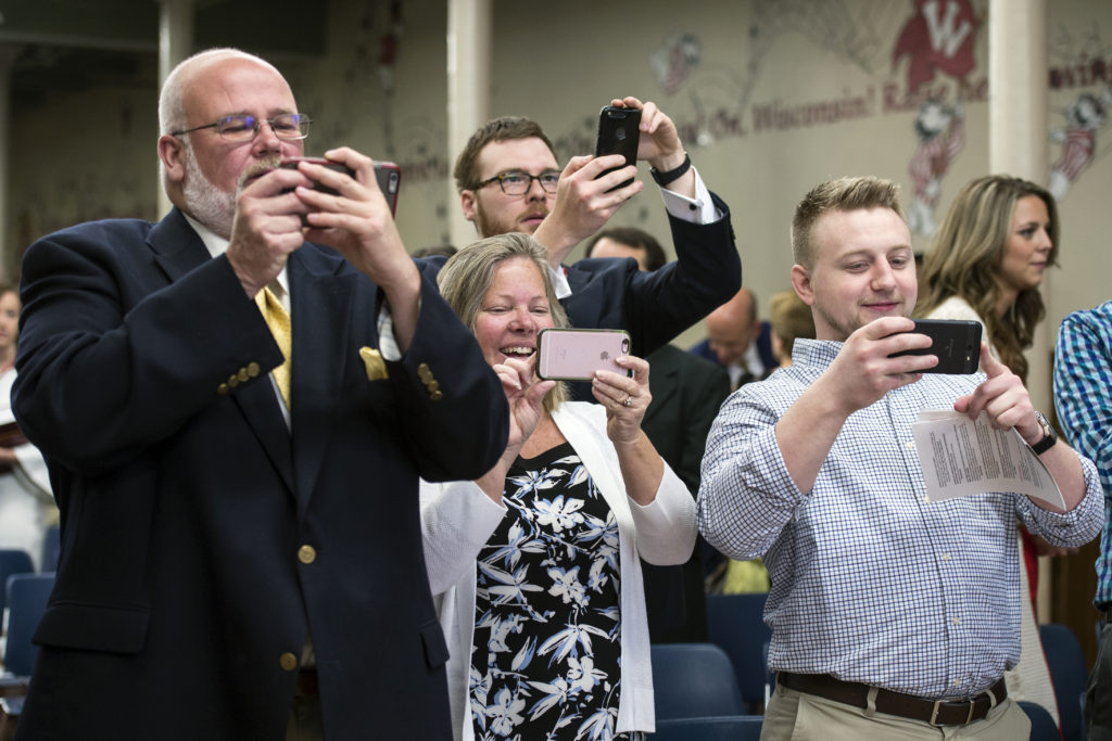 Graduation Awards Celebration_May 2018_PLN3621 Family photographing during the awards ceremony.
