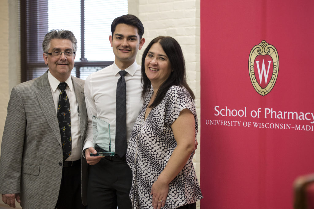 Graduation Awards Celebration_May 2018_PLN3744 Theodore Jennaro with his award and his parents