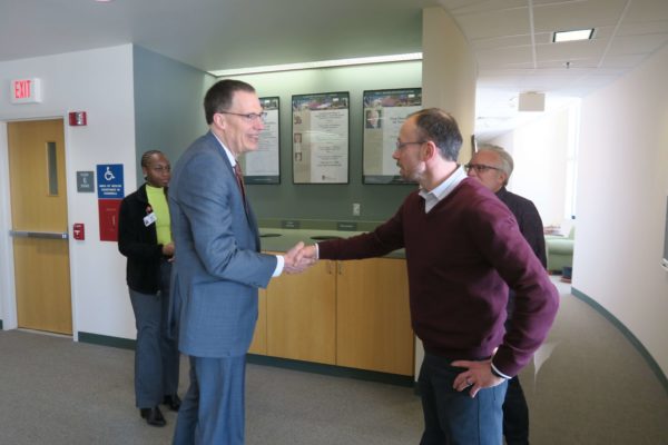 IMG_8443 Provost Karl Scholz shaking hands with Tim Bugni