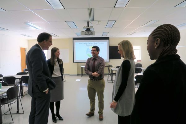 IMG_8599 Provost Karl Scholz talking in a group with SoP staff