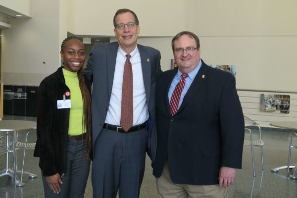 IMG_8783 Cierra Brewer, Provost Karl Scholz, and Steve Swanson together arm-in-arm