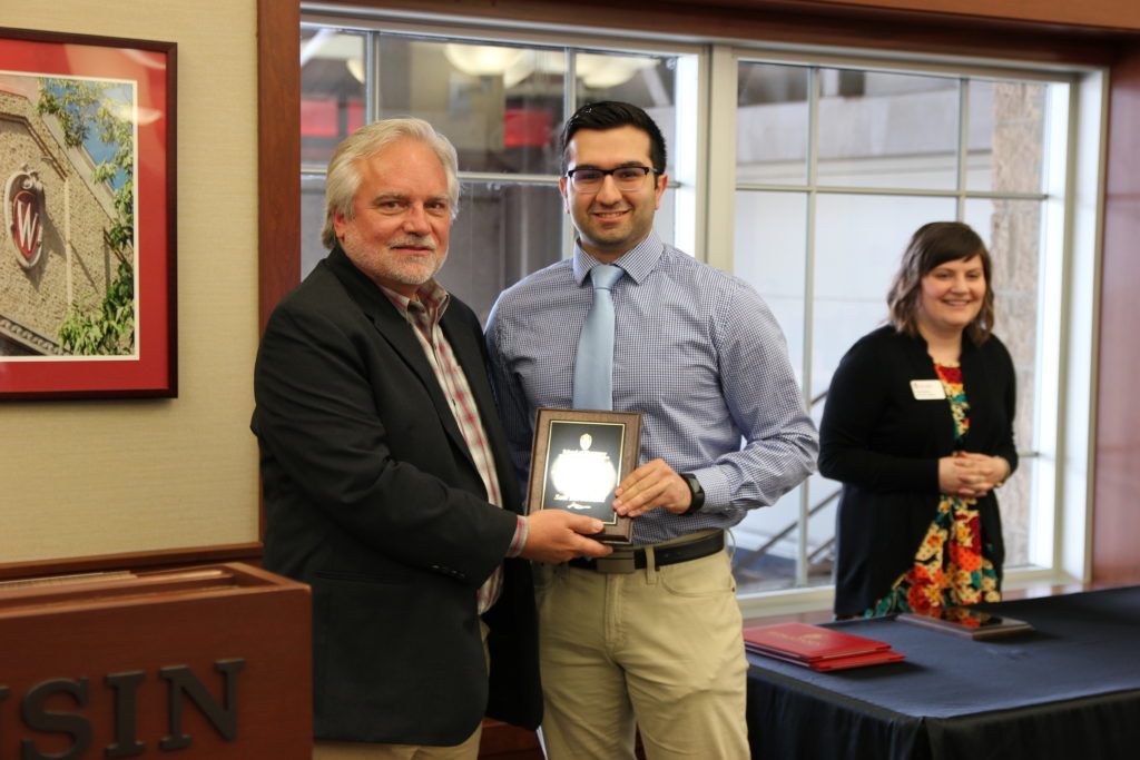 IMG_9679 Jeff Johnson with Sam Boroumand holding an award