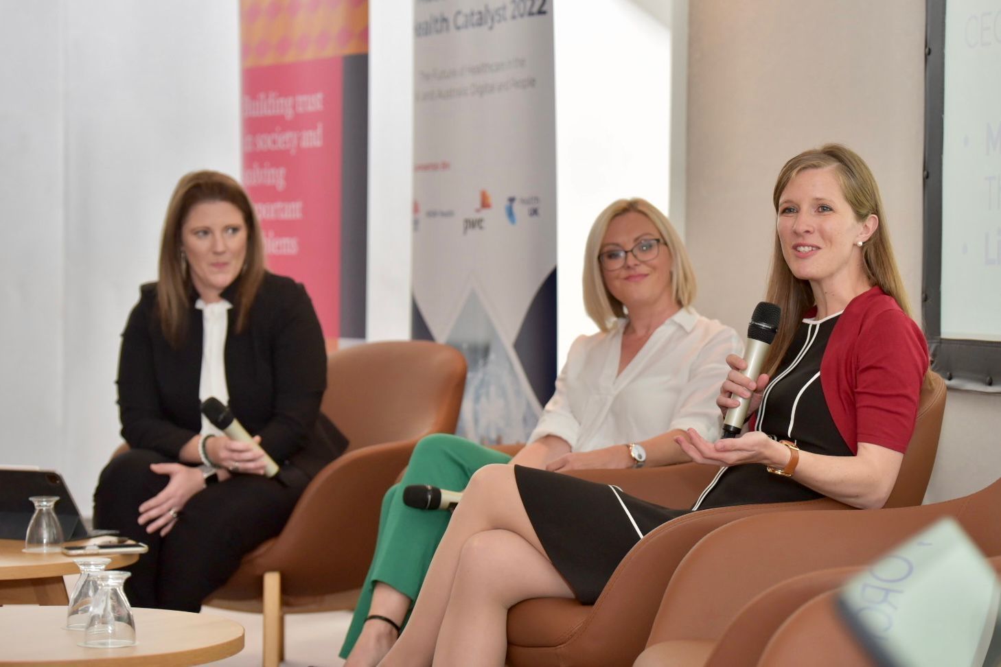 Megan Coder speaks as part of a panel discussion.