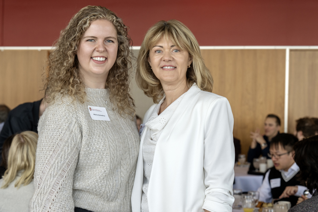 Maria Golovkina smiling together with her mother Viktoriya