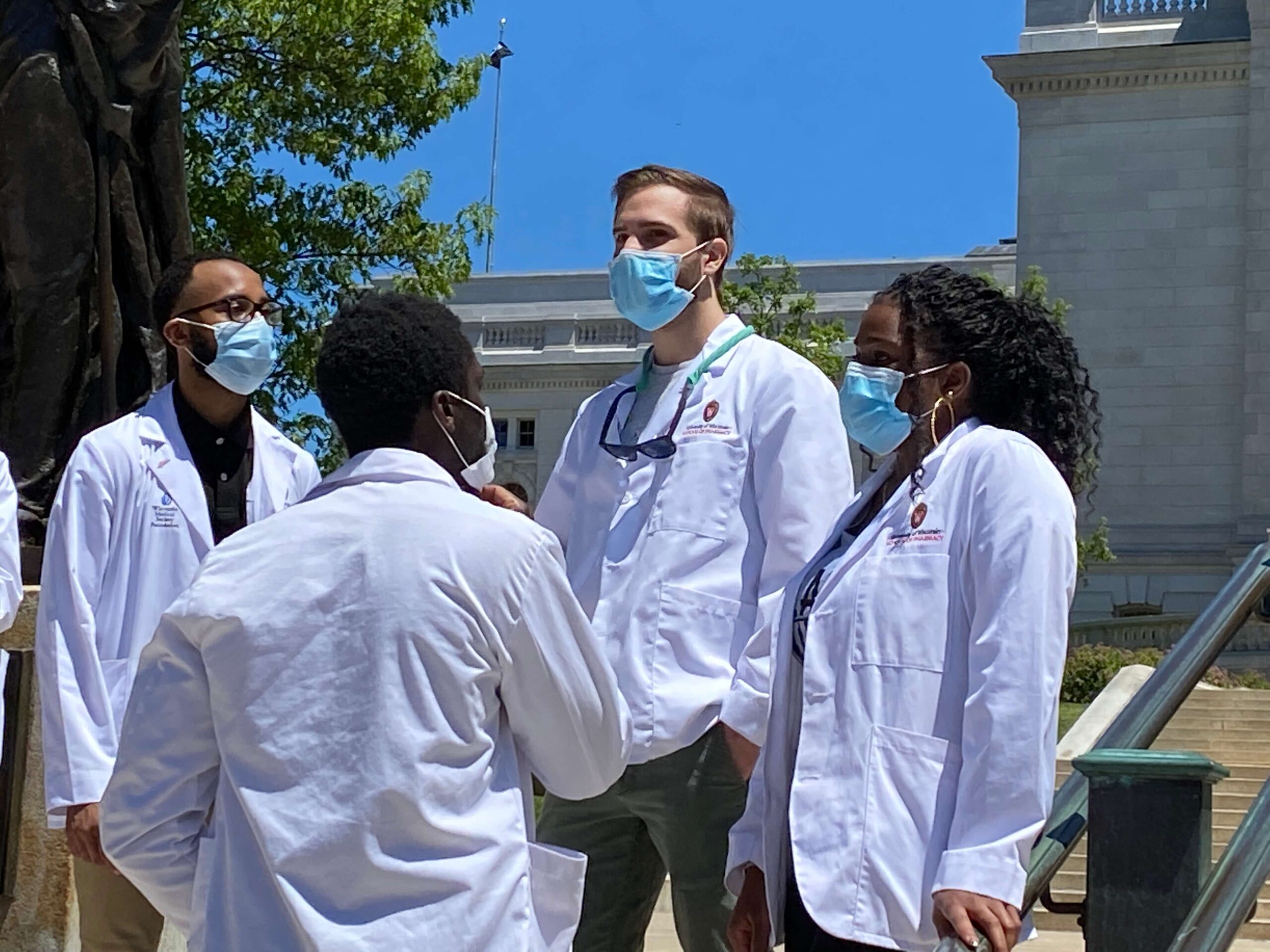 PharmD student_IMG_5875 students walking for "White coats for Black Lives' march