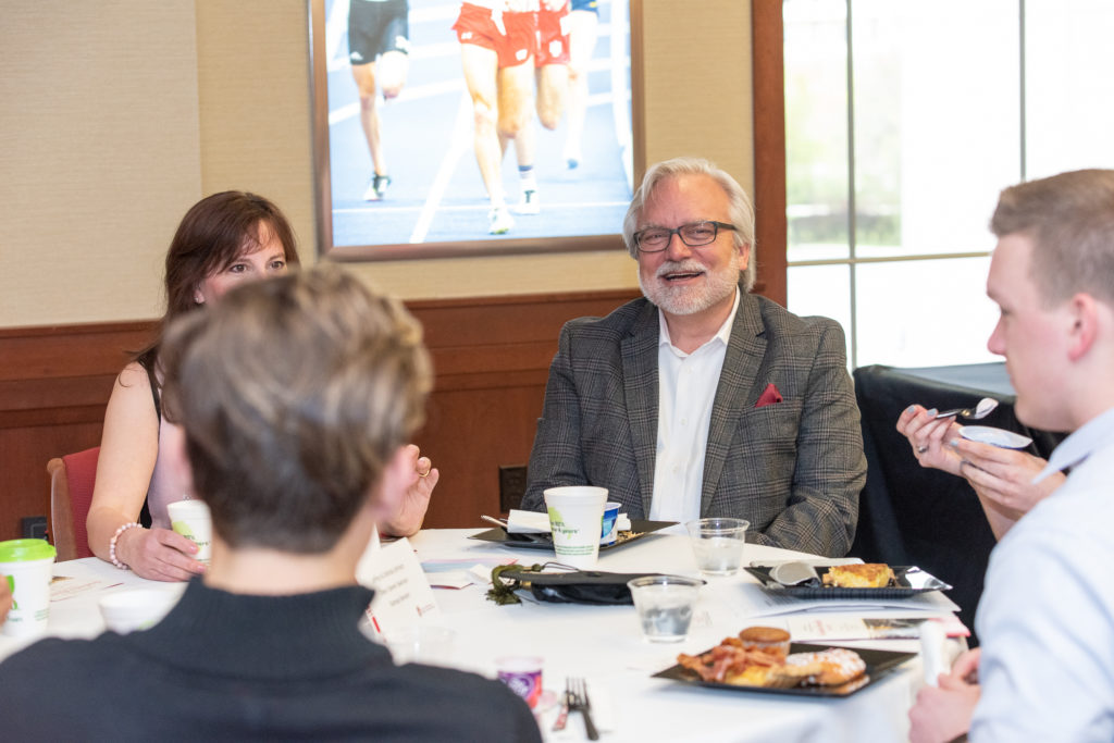 PharmToxCommence-05112019-019 The conversations during the breakfast engage students and school faculty.
