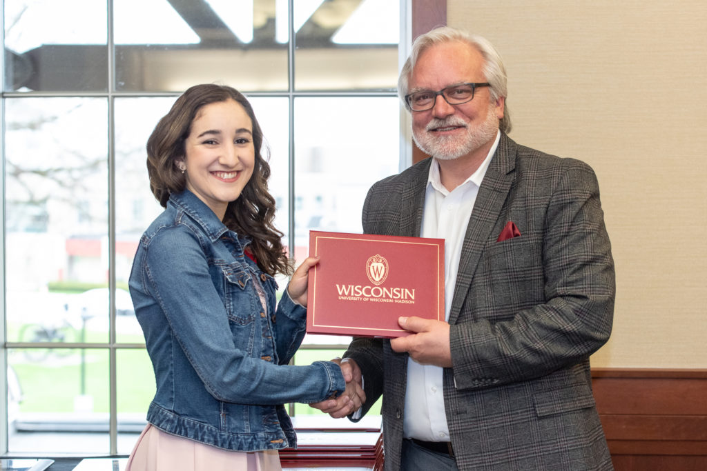 PharmToxCommence-05112019-056 Students receive their diploma from Professor Jeff Johnson.