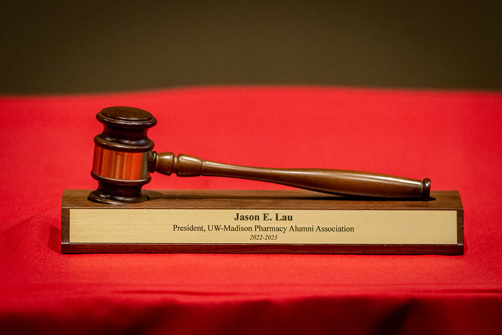 Pharmacy-Wis-Dells_030 The PAA President's gavel, with Jason Lau's name on a placard on the front.