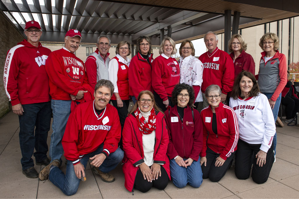 PharmacyAlumniTailgateEvent_1018_DSC3425 Members of the Class of 1978 at the UW-Madison Pharmacy Alumni Tailgate event, held at Union South during the Badgers vs. Cornhuskers game.