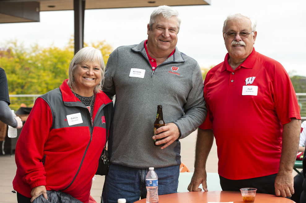 PharmacyAlumniTailgateEvent_1018_DSC_6443 Alumni catching up at the UW-Madison Pharmacy Alumni Tailgate event, held at Union South during the Badgers vs. Cornhuskers game.