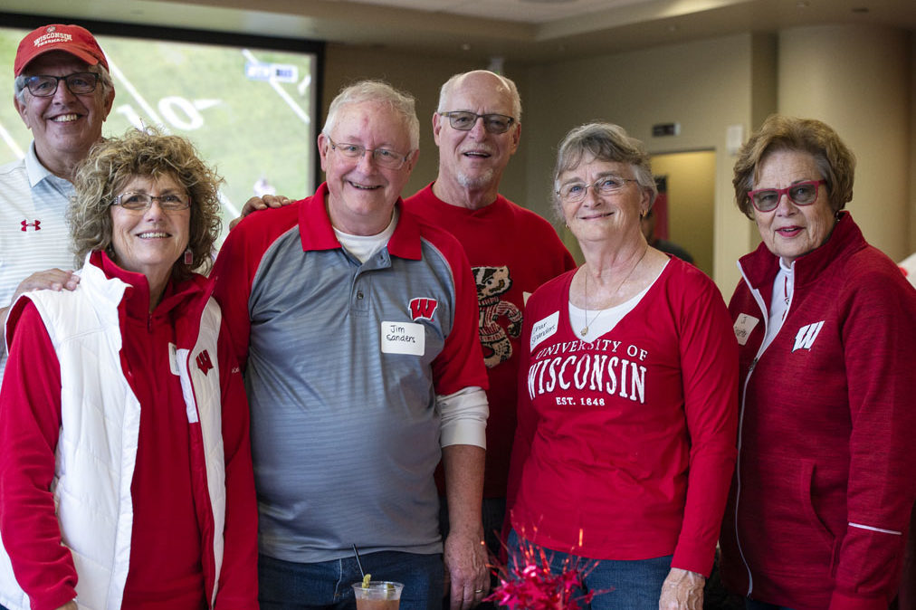 PharmacyAlumniTailgateEvent_1018_DSC_6559 Alumni catching up at the UW-Madison Pharmacy Alumni Tailgate event, held at Union South during the Badgers vs. Cornhuskers game.