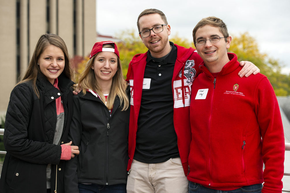 PharmacyAlumniTailgateEvent_1018_DSC_6577 Alumni catching up at the UW-Madison Pharmacy Alumni Tailgate event, held at Union South during the Badgers vs. Cornhuskers game.