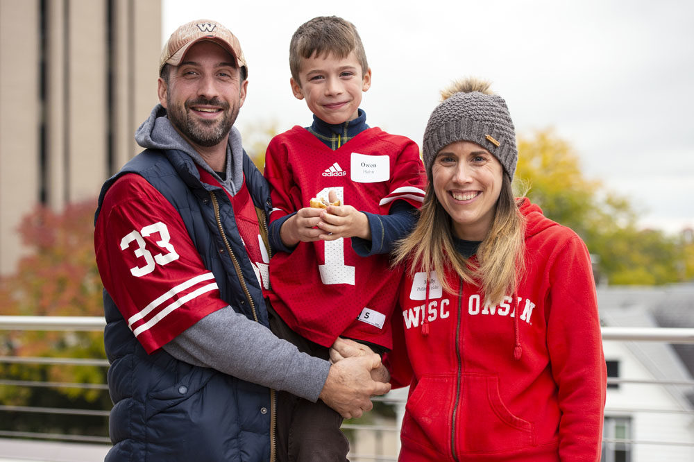 PharmacyAlumniTailgateEvent_1018_DSC_6678 Alumni catching up at the UW-Madison Pharmacy Alumni Tailgate event, held at Union South during the Badgers vs. Cornhuskers game.