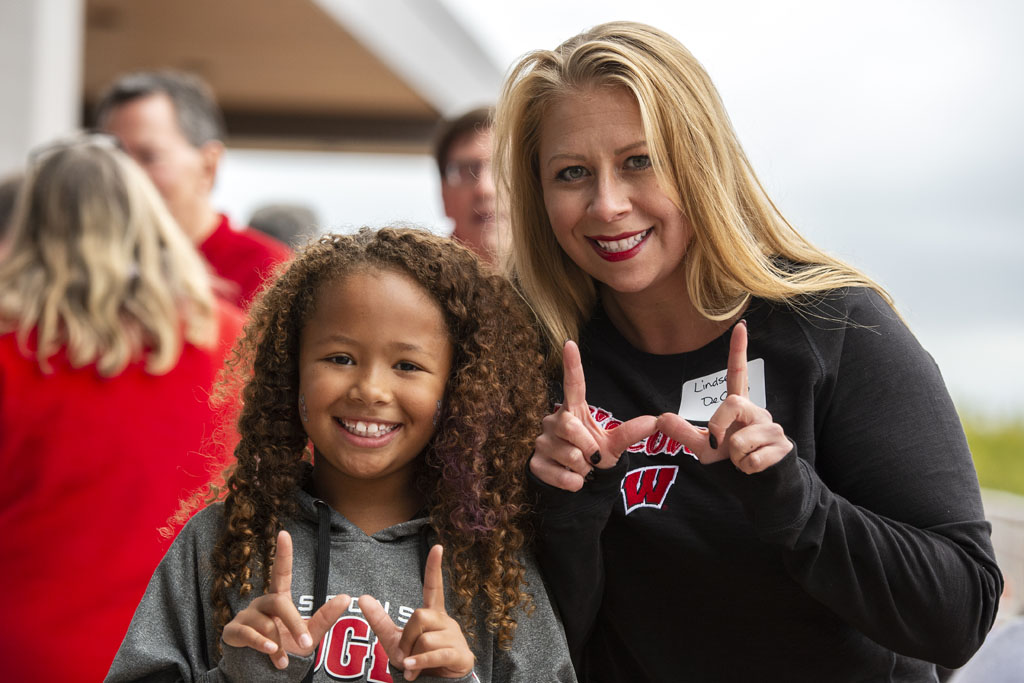 PharmacyAlumniTailgateEvent_1018_DSC_6810 Alumni catching up at the UW-Madison Pharmacy Alumni Tailgate event, held at Union South during the Badgers vs. Cornhuskers game.