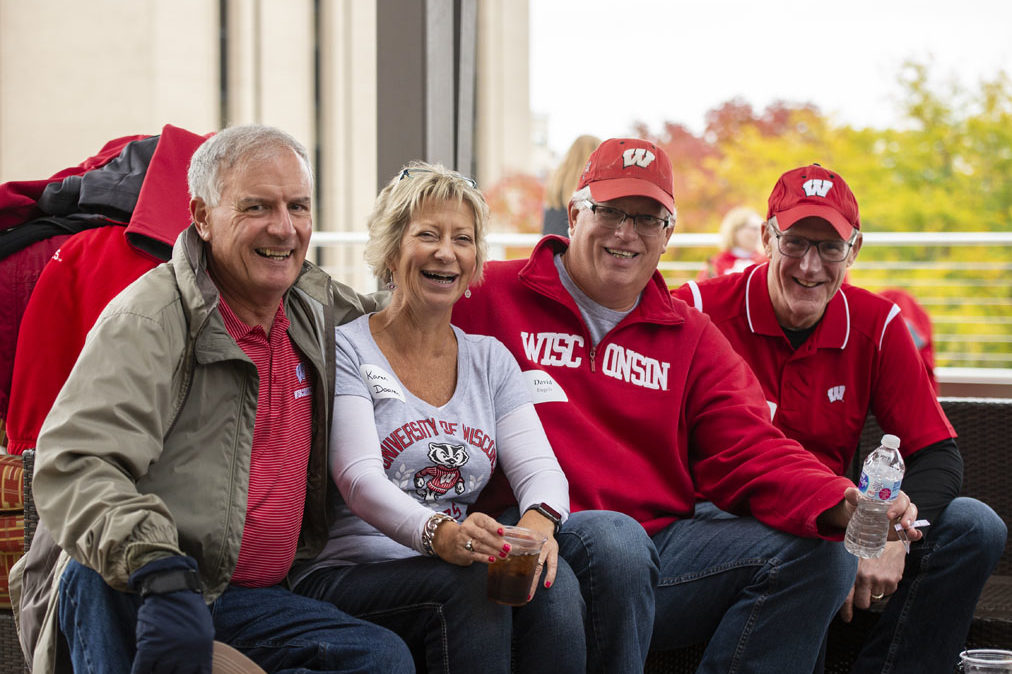 PharmacyAlumniTailgateEvent_1018_DSC_7093 Alumni catching up at the UW-Madison Pharmacy Alumni Tailgate event, held at Union South during the Badgers vs. Cornhuskers game.
