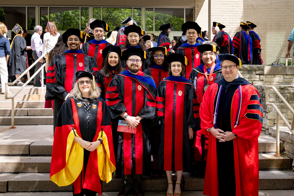 Pharmacy_Graduation_2024_117 PharmSci graduates and faculty pose for a photo