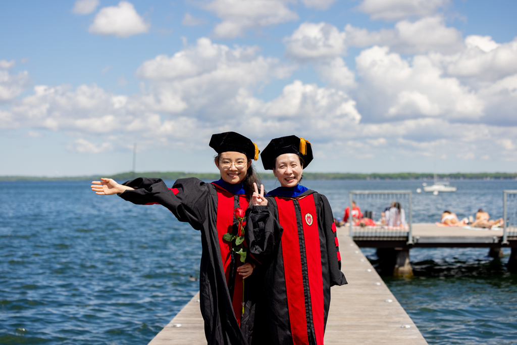 Pharmacy_Graduation_2024_142 Jiaoyang Jiang poses with a graduate