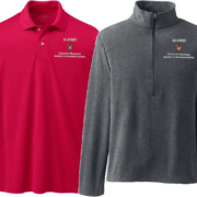 SoP alumni apparel: red and gray long-sleeved shirts