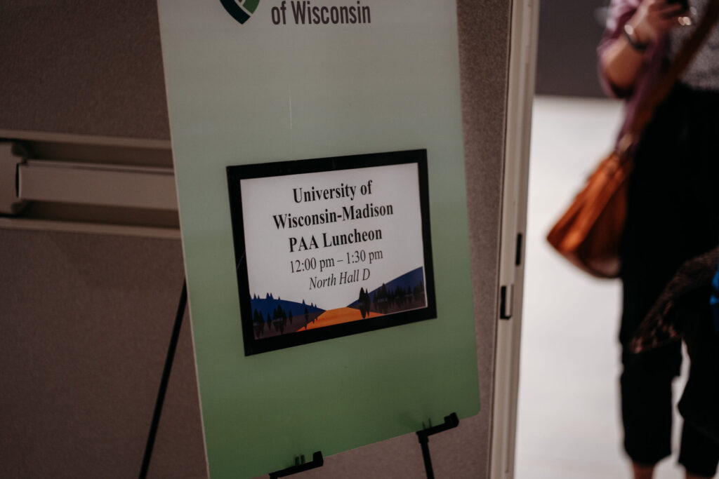 UWL-PAA-82 The sign marking the room as the location of the PAA Luncheon.