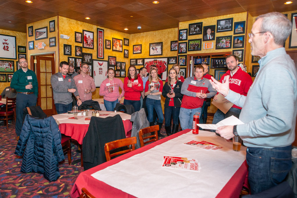 David Mott speaking at alumni event