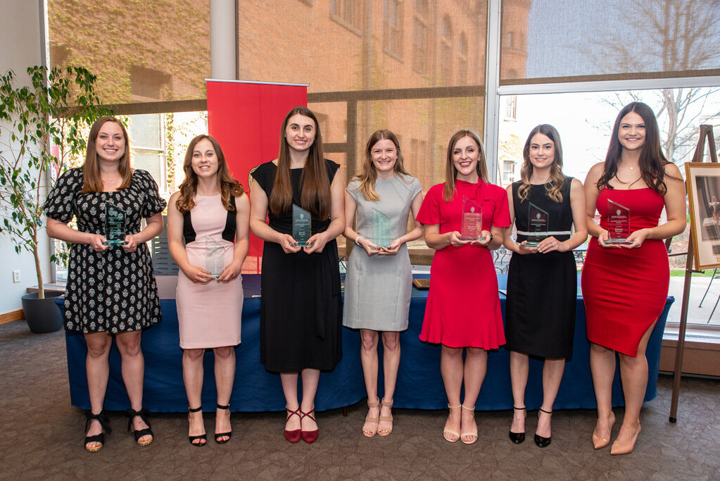 UWPhrmAward_2022_078 UW Pharm Award recipients holding their award