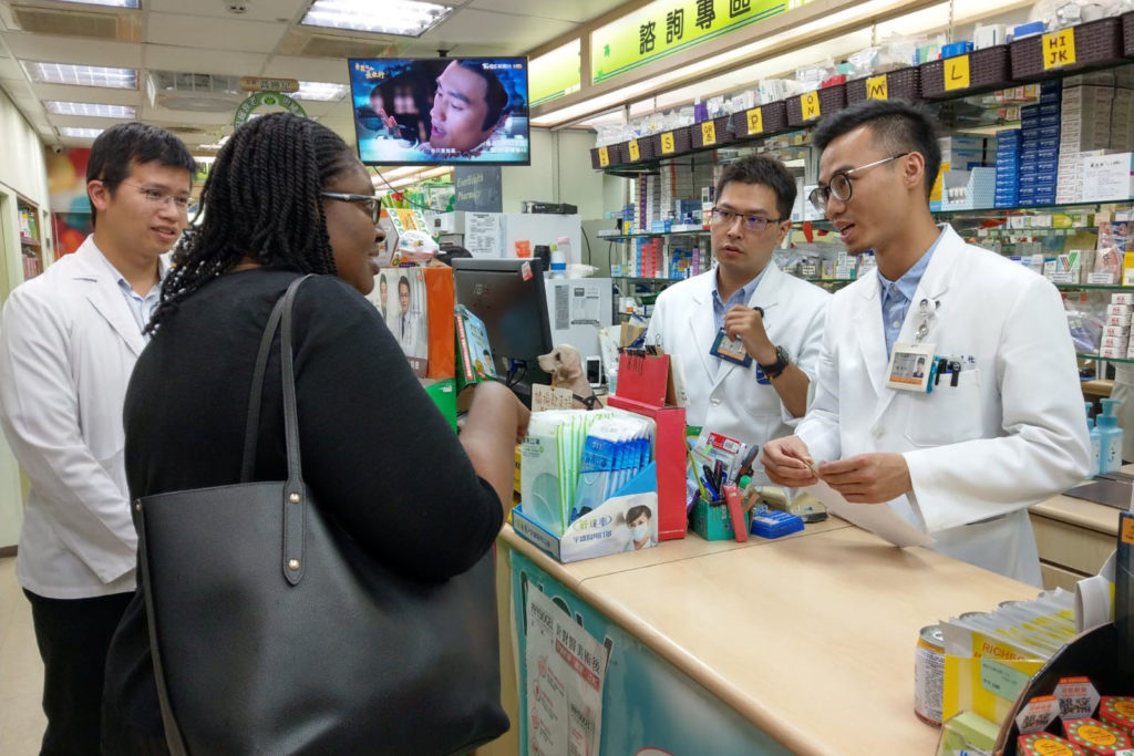 Visiting a community pharmacy in Taipei 2 Olayinka Shiyanbola visiting a local pharmacy in Taipei