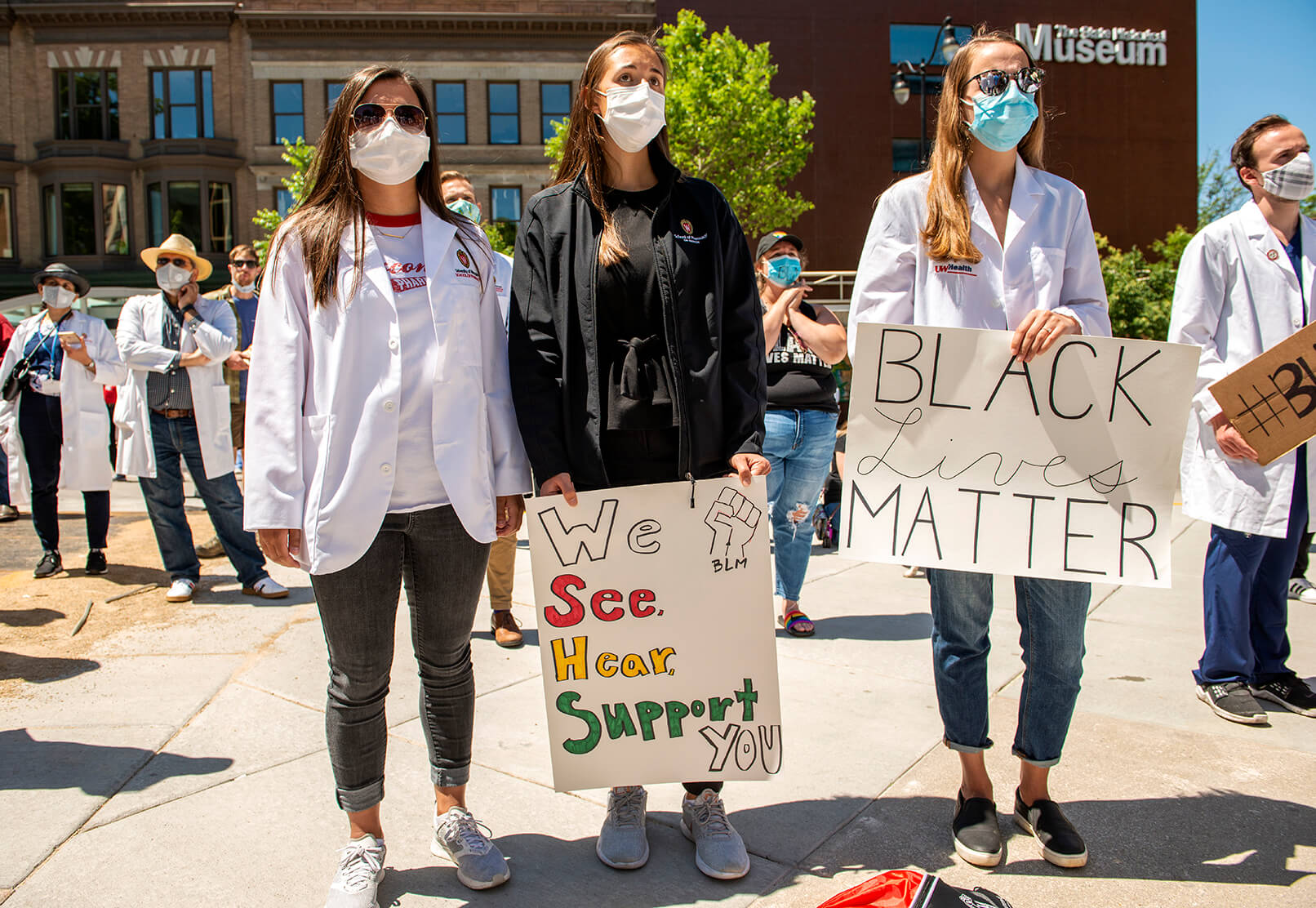 WC4BL_0620_DSC6840 Students joining in for white coats for black lives march