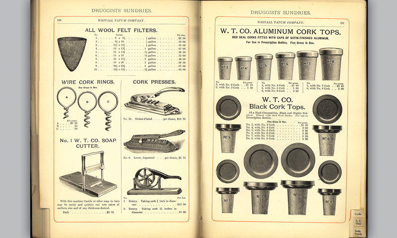 Whitall Tatum - Corks Vintage pages about a variety of goods related to corks