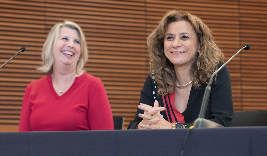 Debra Fluno and Azita Saleki Gerhardt smiling
