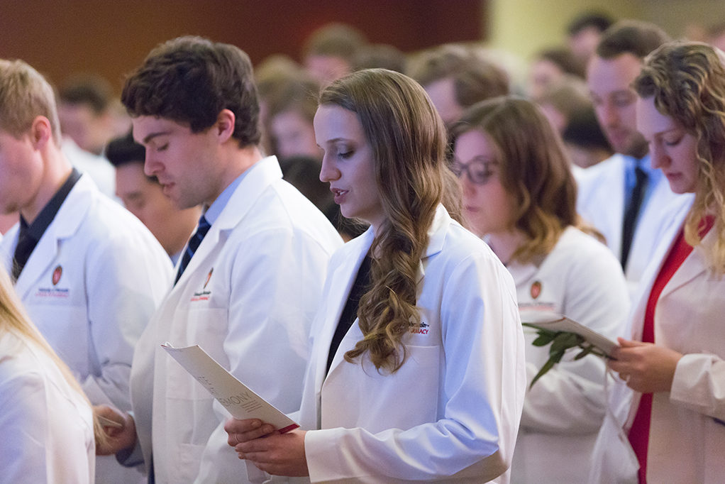 phar041419_076 Students read the honor code of the Class of 2022.