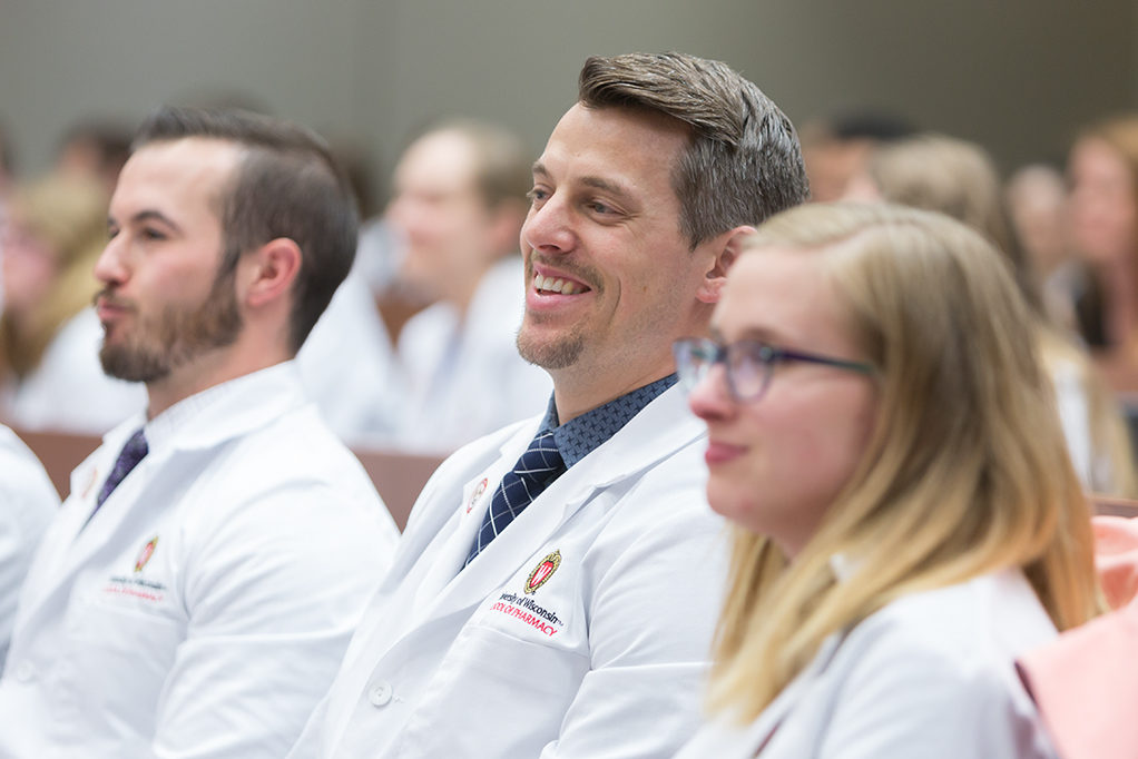 phar050219_052 Student pharmacists are listening to the speakers.