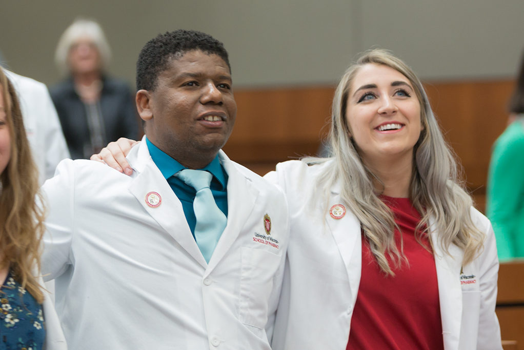 phar050219_071 Student pharmacists celebrate their achievement during the ceremony.