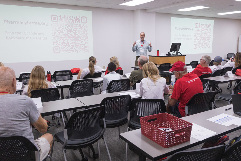 SoP Grandparents University 2023 Dave Mott speaks in front of a room full of attendees