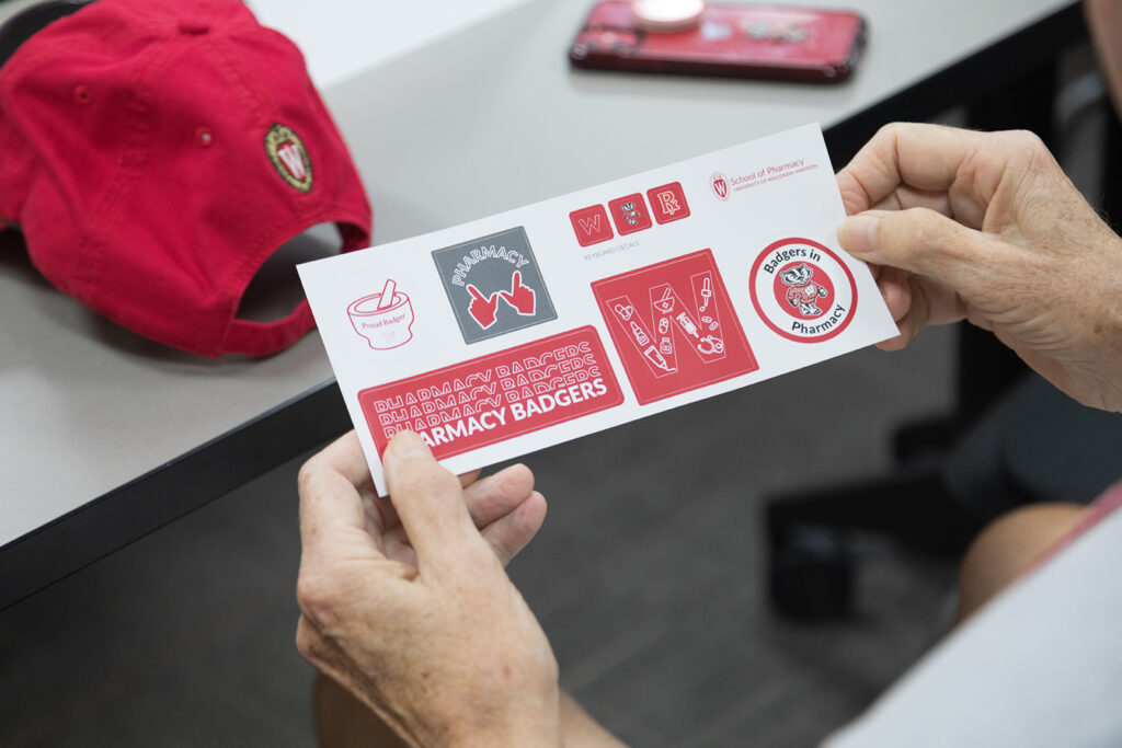 SoP Grandparents University 2023 A sheet of Badger pharmacy stickers